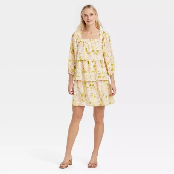 Who What Wear Dresses & Skirts - Women's Bishop 3/4 Sleeve Dress Who What Wear Beige Floral